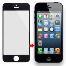 Apple iPhone 5, iPhone 5S Display Glass - външно стъкло за iPhone 5, iPhone 5S (черен)