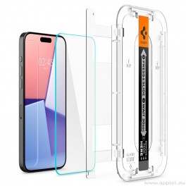 Spigen Glas.tR EZ Fit Tempered Glass - калено стъклено защитно покритие за дисплея на iPhone 15 Pro  Max